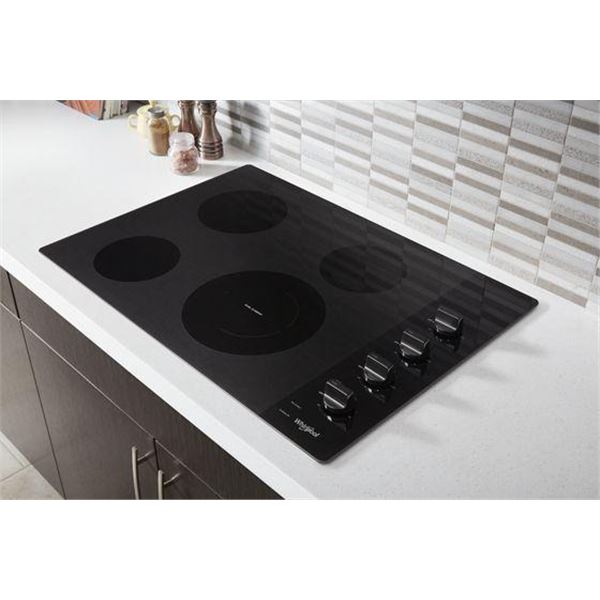 30" Whirlpool Model: WCE55US0HB01 Electric Ceramic Glass Cooktop With Dual Radiant Element -PICK UP 