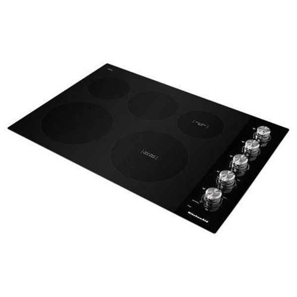 30" KitchenAid Model: KCES556B Electric Cooktop With 5 Elements And Knob Controls -PICK UP FOR THIS 