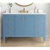 Image 2 : Luxo Marbre 48 inch Country Blue Vanity Cabinet with Quartz Sink - NEW -PICK UP FOR THIS ITEM IS AT 
