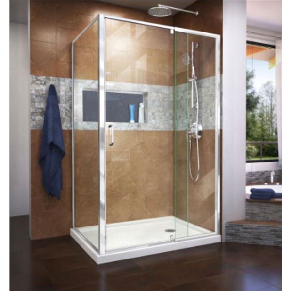 Dreamline Shower Base with Glass Components and accessories  NEW in Boxes -PICK UP FOR THIS ITEM IS 
