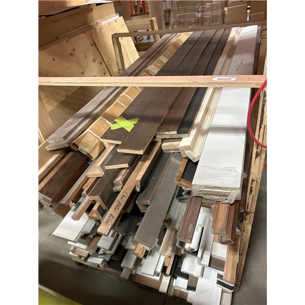 PALLET LOT - Assorted NEW Cabinetry Moulding, Fillers, Baseboard as pictured
