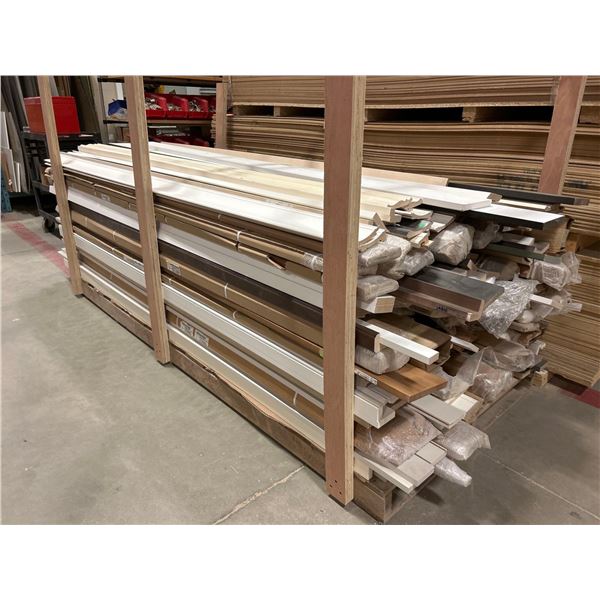 PALLET LOT - Assorted NEW Cabinetry Moulding, Fillers, Baseboard as pictured