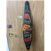 Image 2 : Beautiful First Nations Wood Carved & Painted Signed L.D. Scaw, Paddle Sculpture. Approx. 61" L. NO 