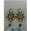 Image 4 : 3 Pairs Large Vintage Rhinestone Earrings
