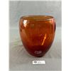 Image 1 : Vintage 8.5" H Orange Molted Glass Vase