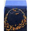 Image 2 : Genuine Amber Sterling Silver Necklace Earrings Set