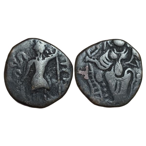 India : Hunnic Tribes, Mihirakula, 515-530 AD, AE Unit.