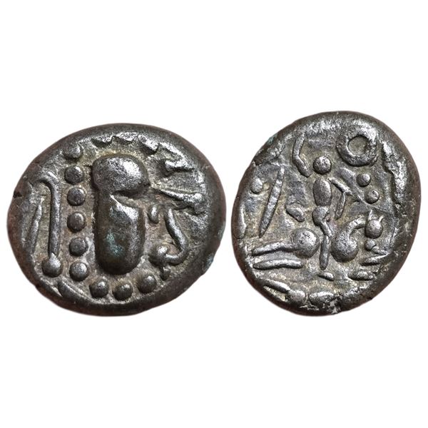 India : Medieval Indian Coins, 12th Century. BI Gadhaiya Paisa.