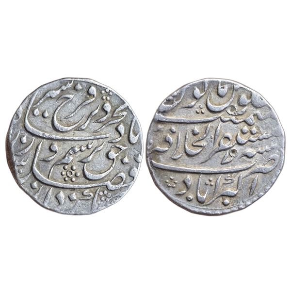 India : Mughals : Farrukhsiyar, 1713-1719 AD, AR rupee, Akbarabad mint.
