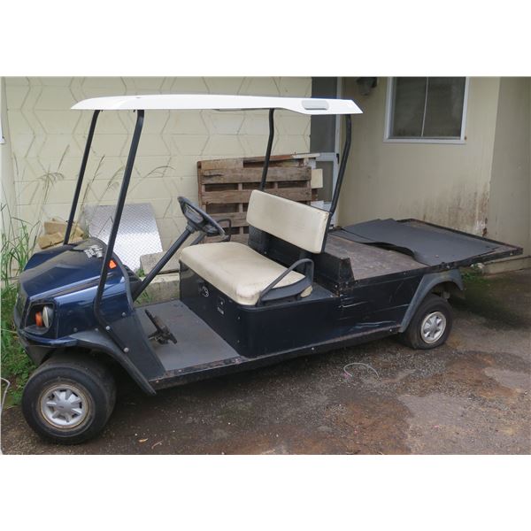 (KAILUA) Blue 2-Seat Golf Cart w/ Flatbed, Inoperable