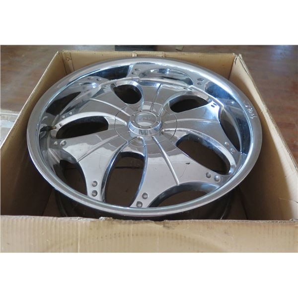 (KAILUA) Qty 4 Hipnotic Wheels Vinci C-Note Chrome Rims 22"x9.5"