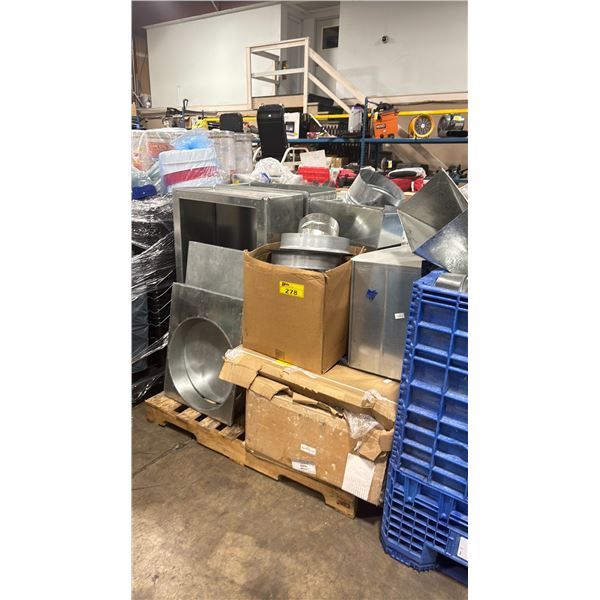 PALLET OF ASSORTED ALUMINUM DUCTING PIECES