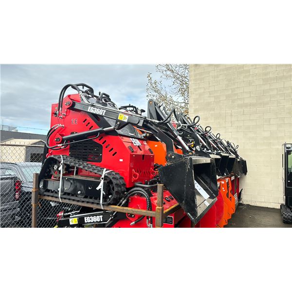 EGN EG360T RED 420CC GAS POWERED RUBBER TRACK RIDE ON HYDRAULIC MINI SKID STEER/LOADER
