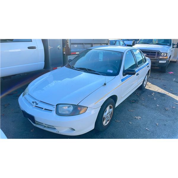 2003 CHEVROLET CAVALIER, 4DR SEDAN,  WHITE VIN 3G1JC52F53S148970