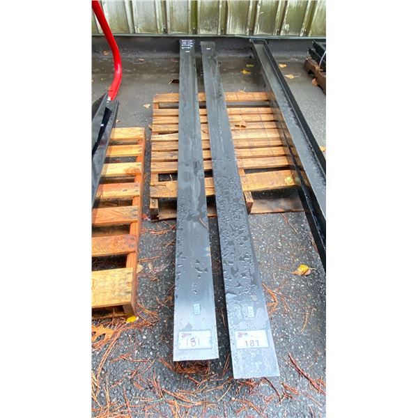 PAIR OF INDUSTRIAL 10' FORKLIFT FORK EXTENSIONS