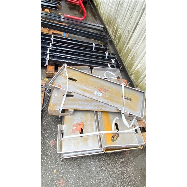 PALLET OF 10 INDUSTRIAL SKID STEER PLATE RACKS