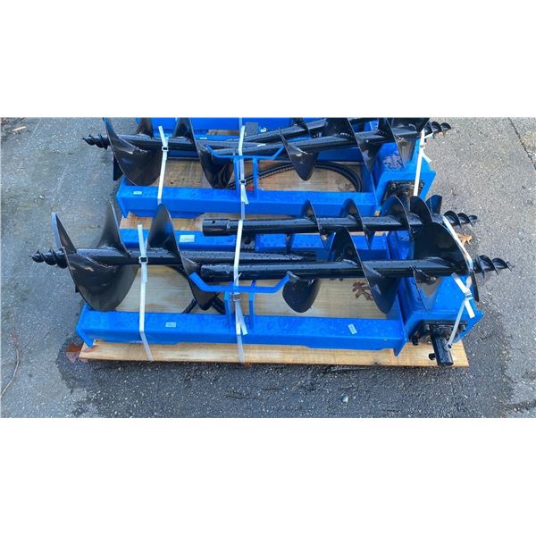BLUE GIYI 3 PC SKID STEER AUGER ATTACHMENT SET