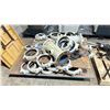 Image 1 : PALLET OF ASSORTED SIZE STEEL COUPLINGS, FLANGES & RUBBER SEALS