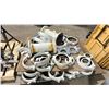 Image 3 : PALLET OF ASSORTED SIZE STEEL COUPLINGS, FLANGES & RUBBER SEALS