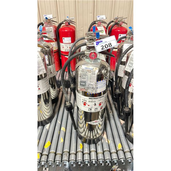 3 AMEREX 2 1/2 GAL CHROME INDUSTRIAL PORTABLE FIRE SUPPRESSION EXTINGUISHERS