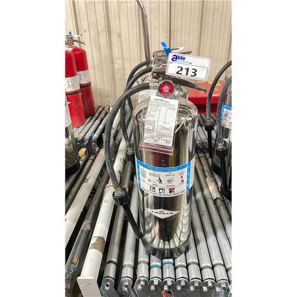 3 AMEREX 2 1/2 GAL CHROME INDUSTRIAL PORTABLE FIRE SUPPRESSION EXTINGUISHERS
