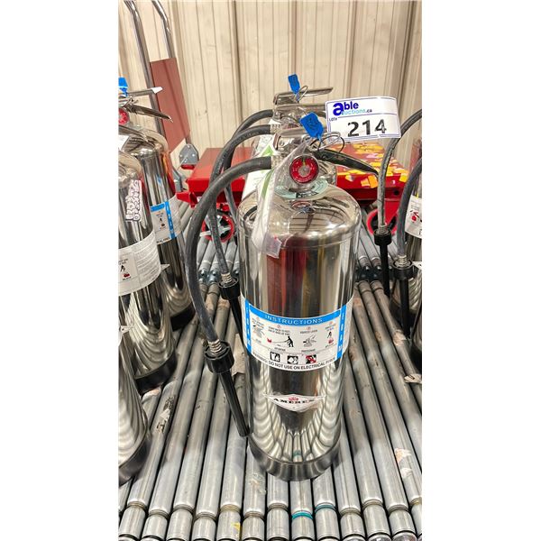 3 AMEREX 2 1/2 GAL CHROME INDUSTRIAL PORTABLE FIRE SUPPRESSION EXTINGUISHERS