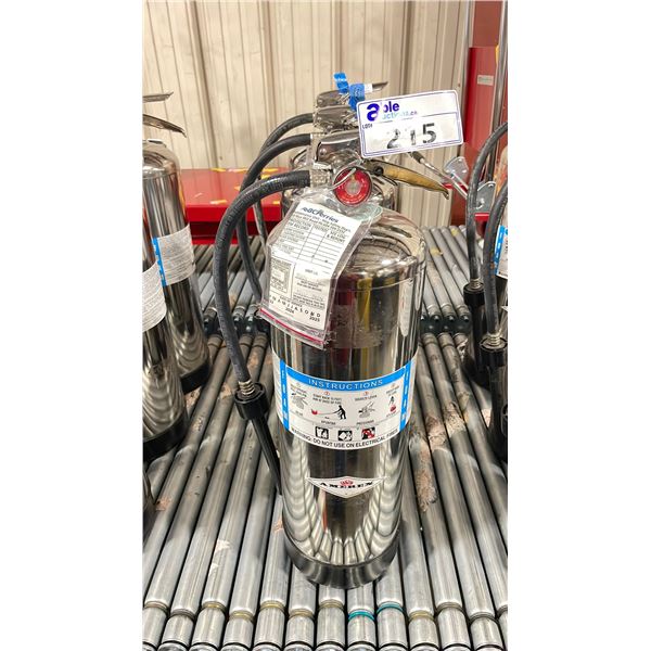 3 AMEREX 2 1/2 GAL CHROME INDUSTRIAL PORTABLE FIRE SUPPRESSION EXTINGUISHERS