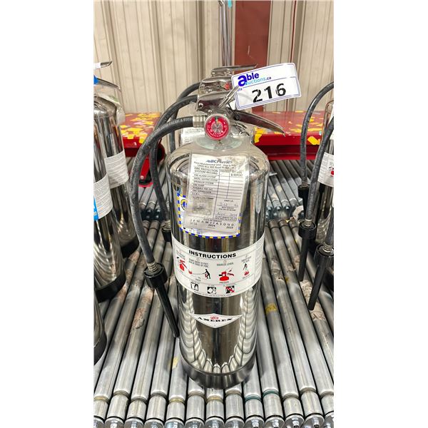 3 AMEREX 2 1/2 GAL CHROME INDUSTRIAL PORTABLE FIRE SUPPRESSION EXTINGUISHERS