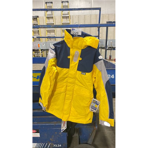 GILL BREATHABLE YELLOW / BLUE SIZE MEDIUM WATERPROOF YACHTING JACKET WITH PANTS SET