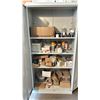 Image 2 : CONTENTS OF SHELVES - ASSORTED PLUMBING/ELECTRICAL HARDWARE, HEAVY DUTY BENCH VICE, A GREY METAL