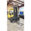 Image 2 : HYSTER 120 YELLOW 9100 LBS CAPACITY 208.7" MAST HEIGHT 3 STAGE DUAL FRONT SOLID RUBBER TIRE PROPANE