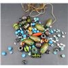 Image 2 : Variety of Handmade glass beads, w/ export tobacco tin