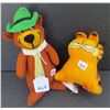 Image 1 : Original vintage Garfield the cat & Yogi bear plush toys