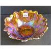 Image 1 : Marigold carnival glass bowl - 7" sunflower pattern