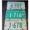 Image 2 : 3 Saskatchewan license plates - 1968-1970