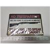 Image 1 : Sealed "No Trespassing" tin sign - approx. 8"x10"
