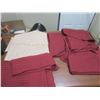 Image 2 : Curtain Lot - 1 Gold Banister 47 inch wide, 4 Red Curtains 39 inches wide and 82 inches long, 3 red 
