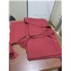 Image 4 : Curtain Lot - 1 Gold Banister 47 inch wide, 4 Red Curtains 39 inches wide and 82 inches long, 3 red 