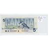 Image 1 : 1986 $5 Replacement note. Thiessen-Crow signatures. FNX Replacement Prefix. Large F. BC-46bA. VF-30.