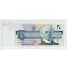Image 2 : 1986 $5 Replacement note. Thiessen-Crow signatures. FNX Replacement Prefix. Large F. BC-46bA. VF-30.