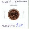 Image 1 : 2005P Canadian Specimen Cent. The special finish on the coin is a three-fold combination of brillian