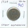 Image 1 : 1929 Nickel 5 Cents. Issued during the first year of the Great Depression. VF-20.