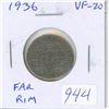 Image 1 : 1936 Far Rim Nickel 5 Cents. S in CENTS is Far from the Rim. Last issue of George V. VF-20.