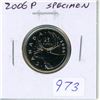 Image 1 : 2006P Specimen 25 Cents. The special finish on the coin is a three-fold combination of brilliant and