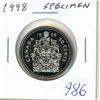 Image 1 : 1998 Specimen 50 Cents. The special finish on the coin is a three-fold combination of brilliant and 