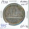 Image 1 : 1939 Royal Visit Canadian Silver Dollar. Commemorates the first Royal Visit to Canada. One Year Type
