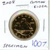 Image 1 : 2008 Common Eider Loonie Dollar. This special Common Eider Loonie is only available in the Specimen 