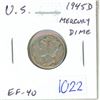 Image 1 : U.S. 1945D Silver Mercury Dime. EF-40.