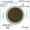 Image 1 : France. 1854MA 5 Centimes. Emperor Napoleon III. Fine.