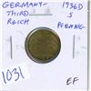 Image 1 : Germany – Nazi Third Reich. 1936D 5 Reichspfennig. Munich Mint. EF.